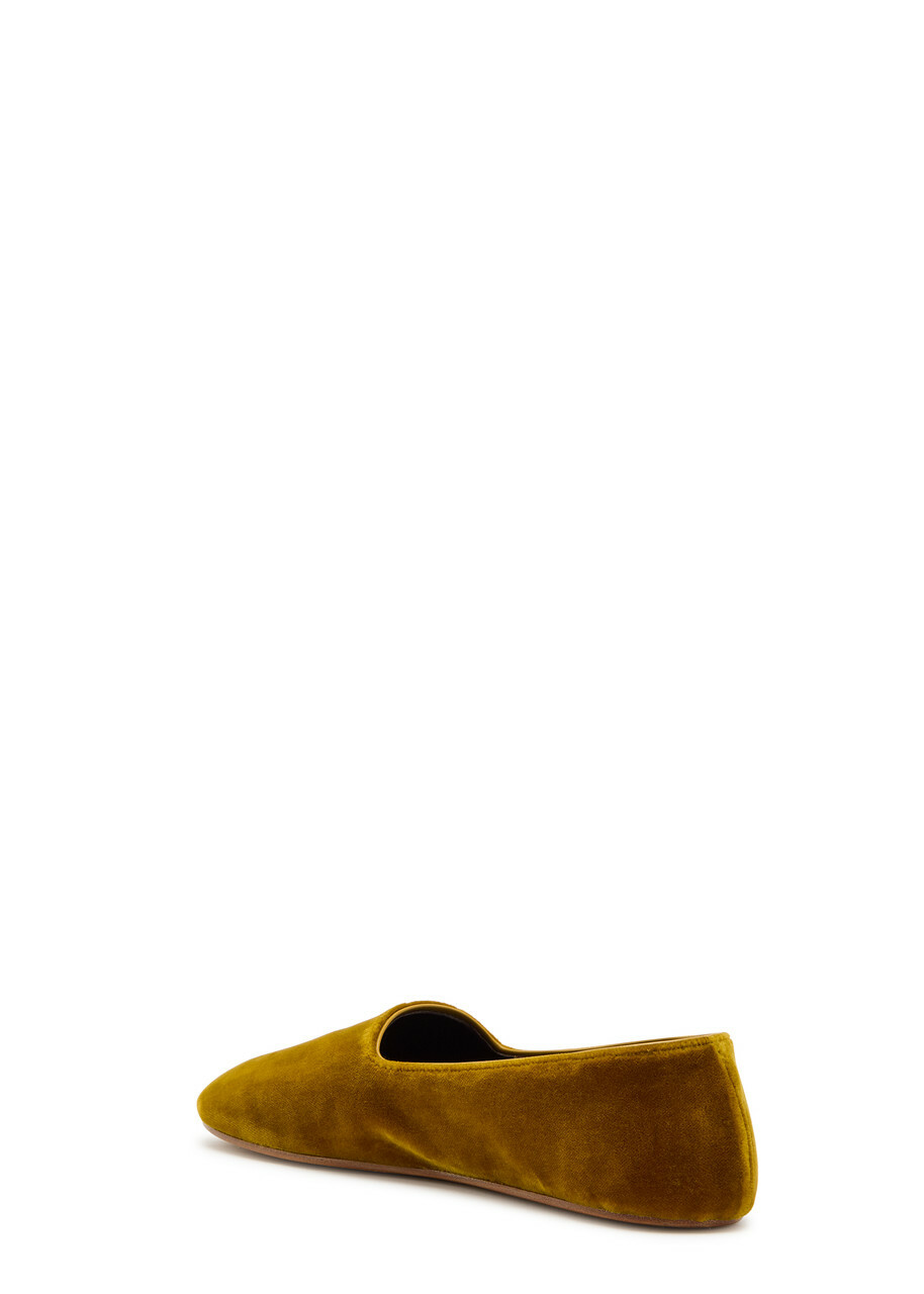 The Row Ponti Velvet Slipper Flats Camel