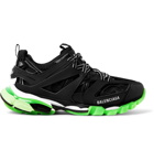 Balenciaga - Track Glow Nylon, Mesh and Rubber Sneakers - Black
