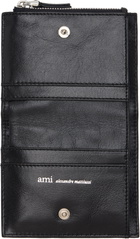 AMI Paris Black Cowhide Leather 'Voulez-Vous' Folded Wallet