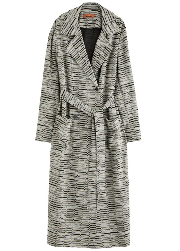 Photo: Missoni Patterned-intarsia Metallic-knit Trench Coat Multicoloured