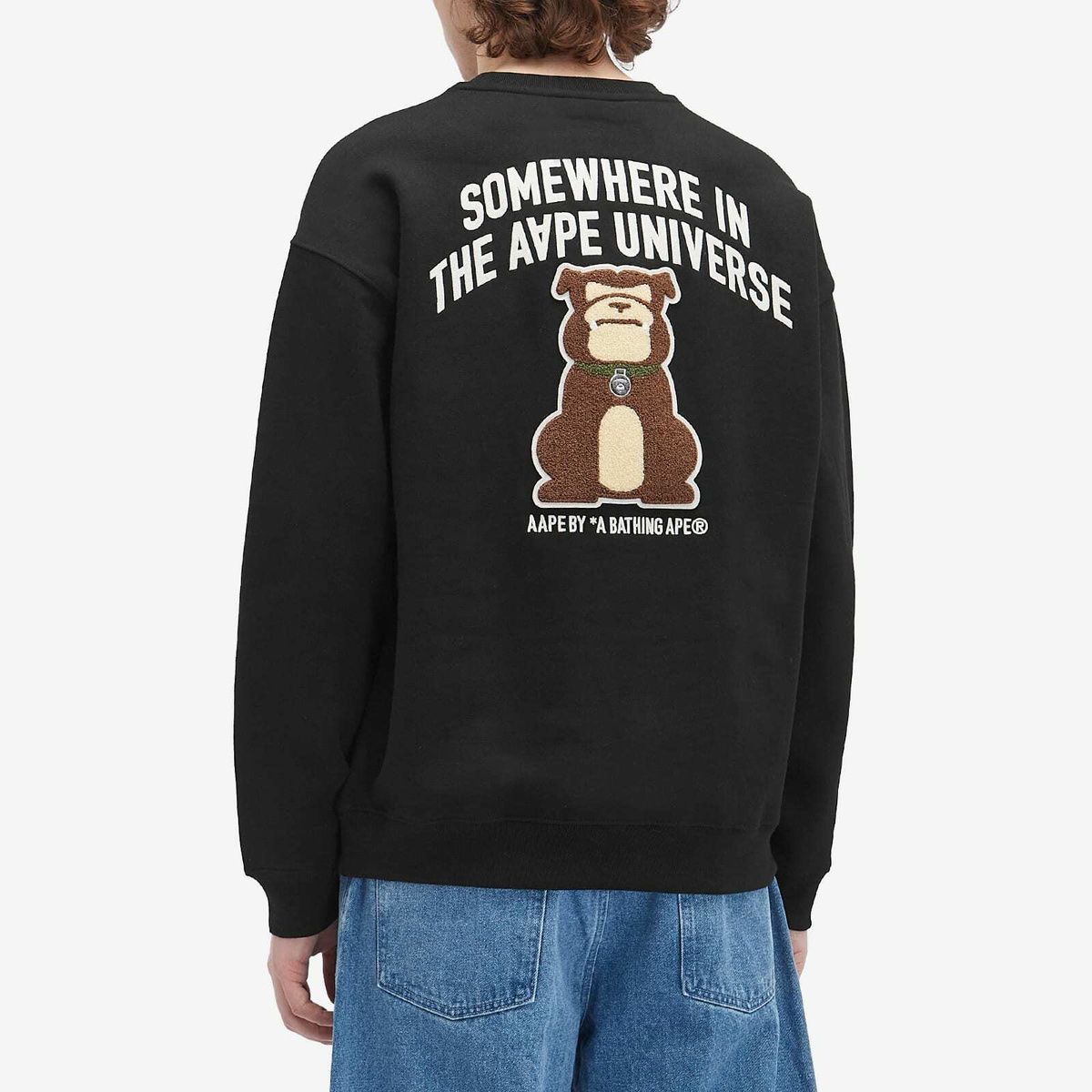 Men's AAPE UNVS Dog Sweatshirt in Black AAPE by A Bathing Ape