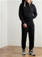 Maison Kitsuné - Tapered Logo-Appliquéd Cotton-Jersey Sweatpants - Black