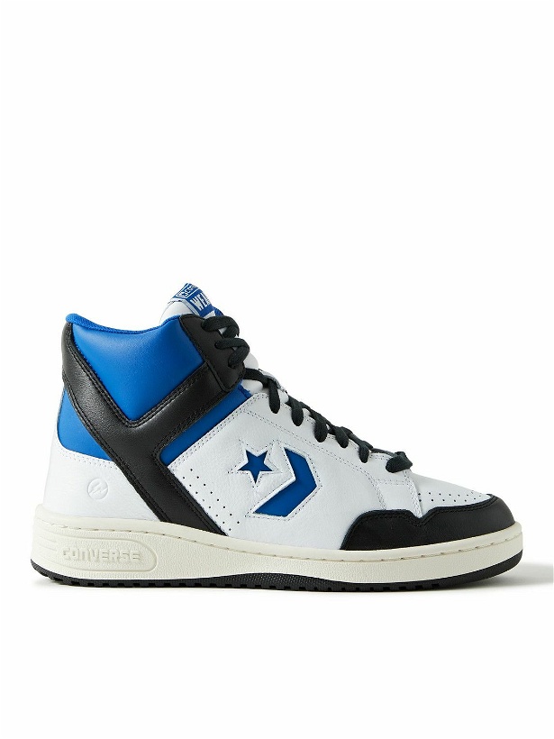 Photo: Converse - Fragment Weapon Colour-Block Leather High-Top Sneakers - Blue