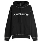 PLACES+FACES Men's Contrast Stitch Hoodie in Black