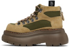 R13 Brown & Khaki Bulky Trailblazer Boots