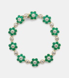 Anita Ko Flora 18kt yellow gold bracelet with emeralds and diamonds