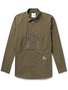 And Wander - Shell and Jersey-Ripstop Overshirt - Green