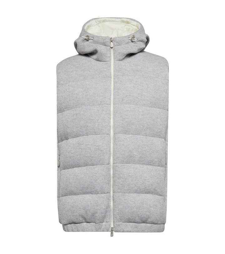 Photo: Brunello Cucinelli Padded hooded cashmere vest