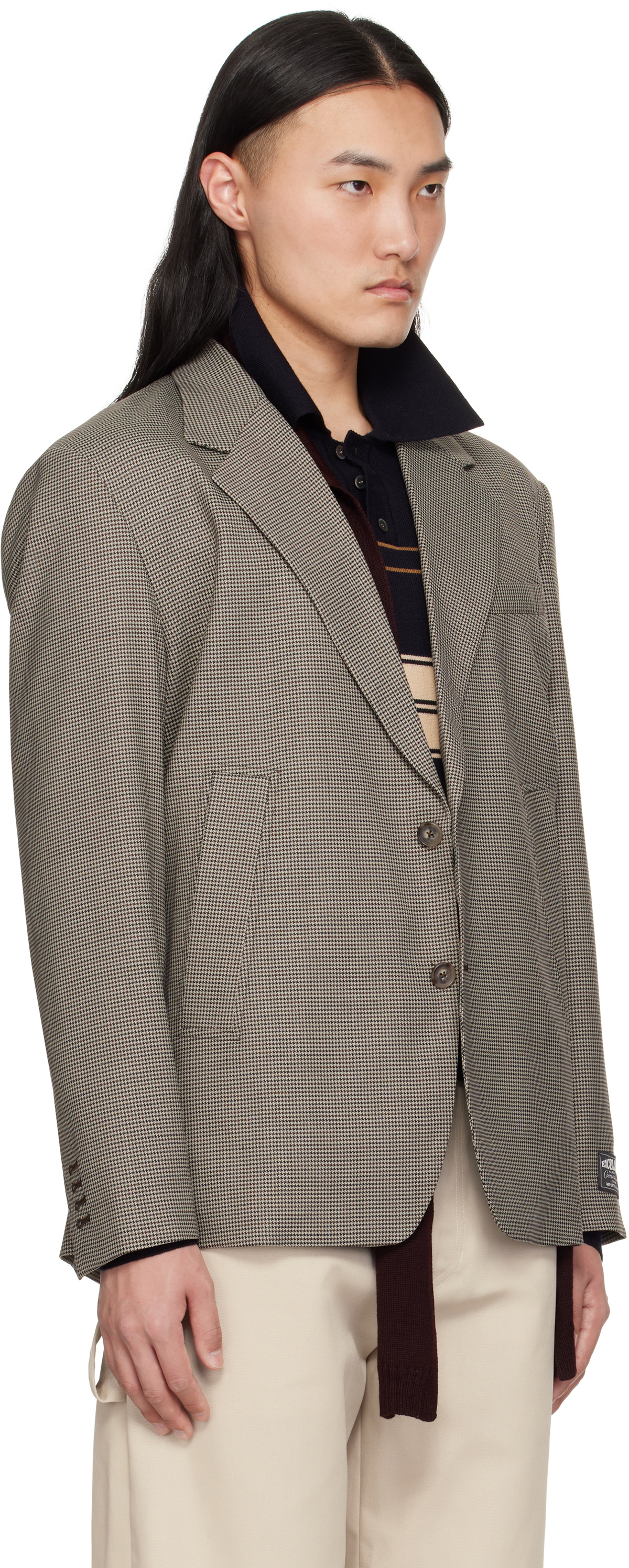 Commission Brown Houndstooth Varsity Blazer