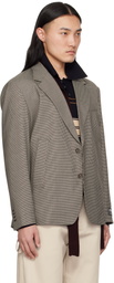 Commission Brown Houndstooth Varsity Blazer