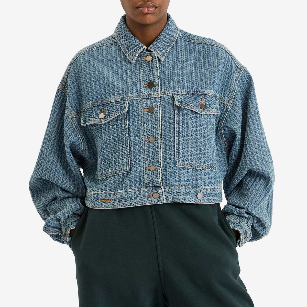 Daily Paper Women's Relaxed Denim Jackets in Light Blue