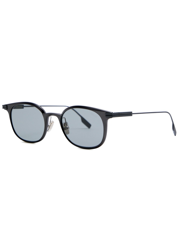 Photo: Zegna Round-frame Sunglasses - Grey - One Size