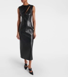 Alexander McQueen Cutout leather midi dress