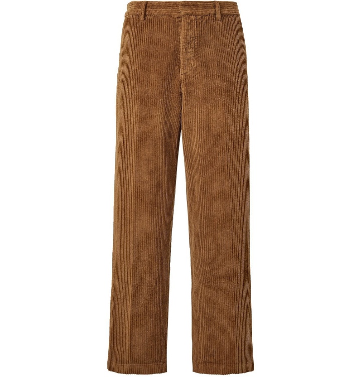 Photo: Barena - Wide-Leg Cotton-Corduroy Suit Trousers - Brown
