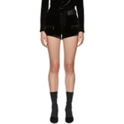 Unravel Black Velvet Lace-Up Shorts
