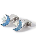 Paul Smith - Logo-Engraved Silver-Tone and Enamel Cufflinks