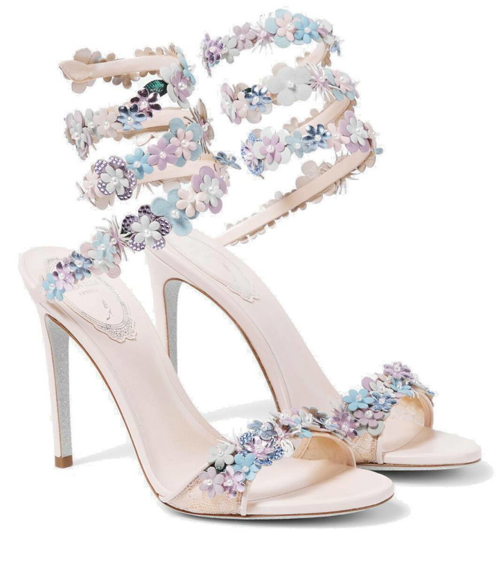 Photo: Rene Caovilla Bouquet floral-appliqué sandals