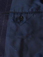 Kiton - Double-Breasted Pinstriped Virgin Wool and Cashmere-Blend Flannel Suit Jacket - Blue