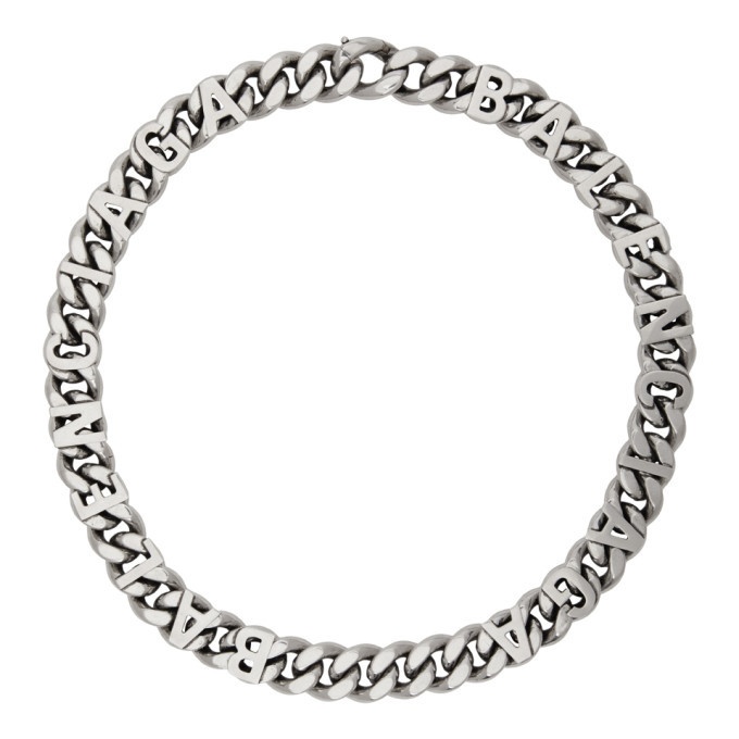 Photo: Balenciaga Silver Logo Chain Necklace