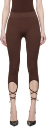 ANDREĀDAMO Brown Lace-Up Leggings
