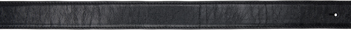 AMI Paris Black Leather Ami de Coeur Belt