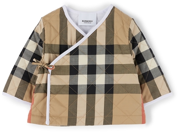 Photo: Burberry Baby Beige Quilted Vintage Check Wrap Jacket