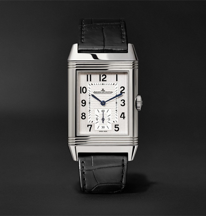 Photo: Jaeger-LeCoultre - Reverso Classic Large Duoface 28mm Stainless Steel and Leather Watch - Silver