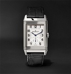 Jaeger-LeCoultre - Reverso Classic Large Duoface 28mm Stainless Steel and Leather Watch - Silver