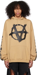 VETEMENTS Tan Double Anarchy Hoodie