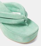 Dries Van Noten Suede platform thong sandals