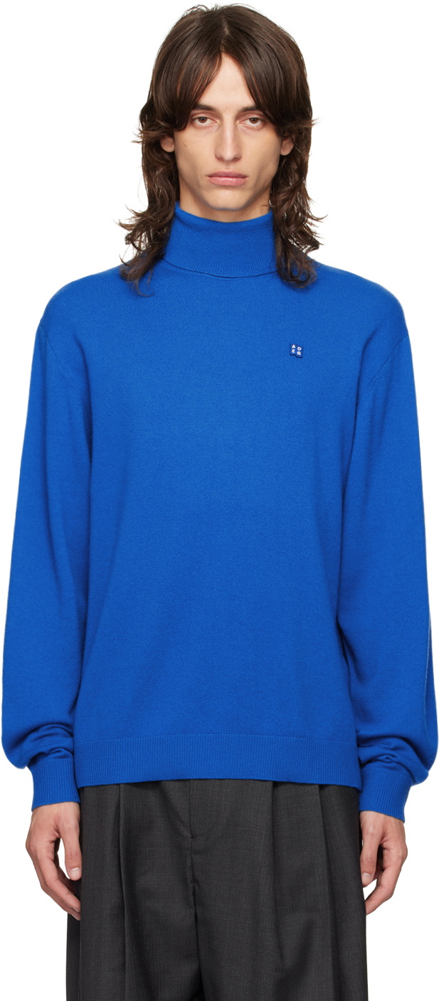 トップス ADER ERROR Tag turtleneck knit 01 ADER error Blue TRS Tag 01 Turtleneck ADER error