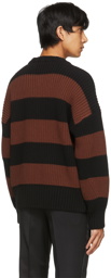 Boss Brown & Black Striped Proti Sweater