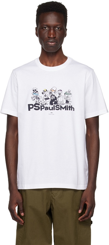 Photo: PS by Paul Smith White Printed T-Shirt