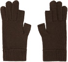 Rick Owens Brown Touchscreen Gloves