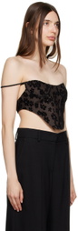 Yuhan Wang Black Floral Corset