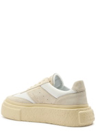 MM6 BY Maison Margiela Panelled Suede Flatform Sneakers Cream