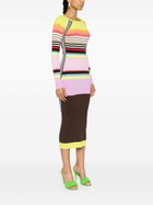 Christopher John Rogers Multicolour Striped Knitted Midi Dress