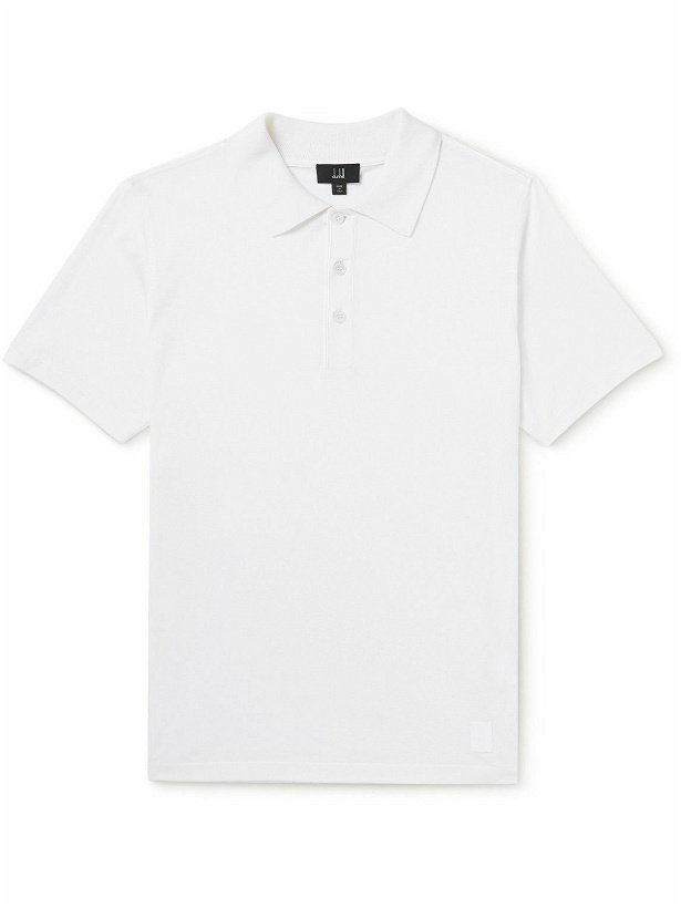 Photo: Dunhill - Cotton and Silk-Blend Polo Shirt - White
