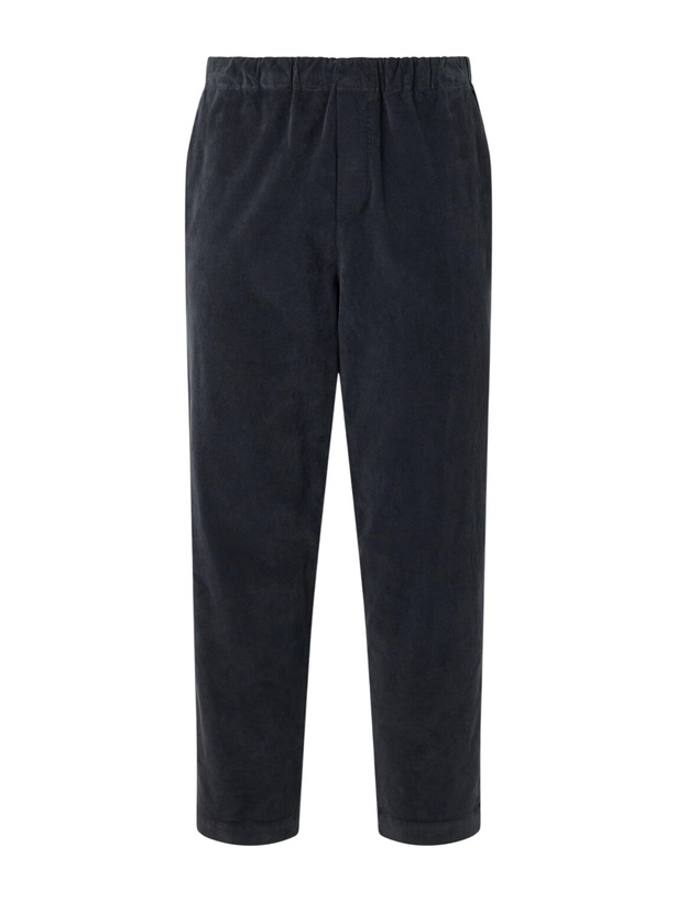 Photo: Barena - Straight-Leg Garment-Dyed Stretch Cotton-Moleskin Trousers - Blue