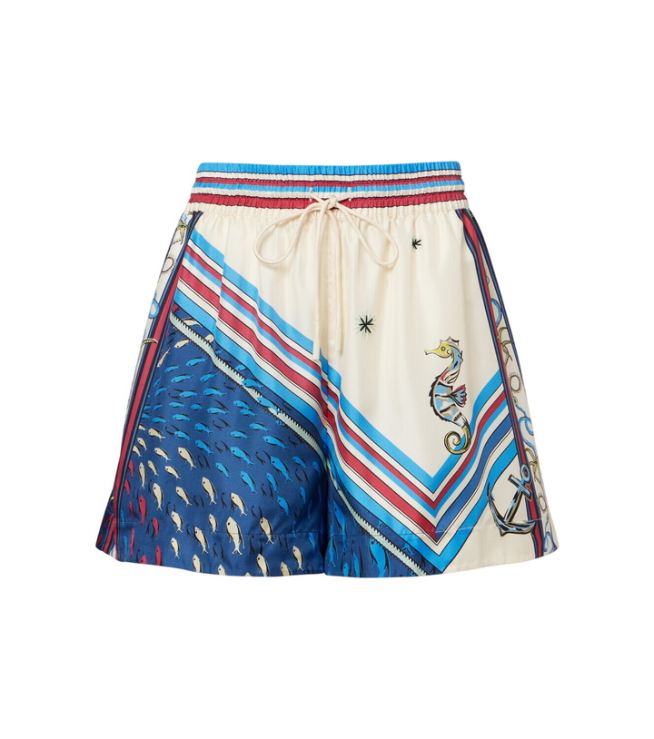 Photo: Alémais Apollo printed silk satin shorts
