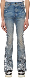 AMIRI Indigo Paint Splatter Jeans