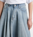 Balenciaga Pleated denim midi skirt