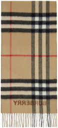 Burberry Beige & Brown Contrast Check Scarf