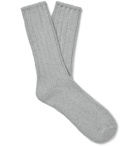 Thunders Love - Ribbed Recycled Cotton-Blend Socks - Gray