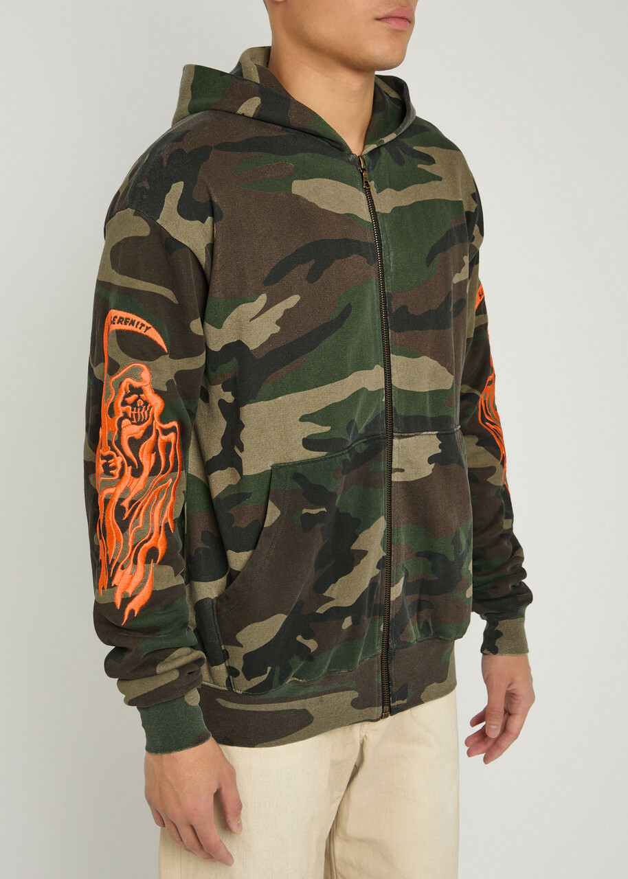 Warren Lotas Reaper Camouflage Hooded Cotton Sweatshirt Multicoloured 1