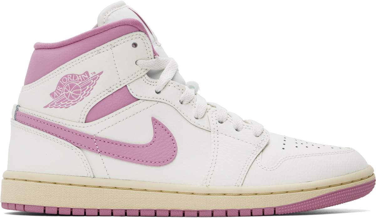 Nike Air Jordan 1 Mid ピンク/ホワイト Nike Jordan Pink & White Air Jordan 1 Mid Sneakers Nike