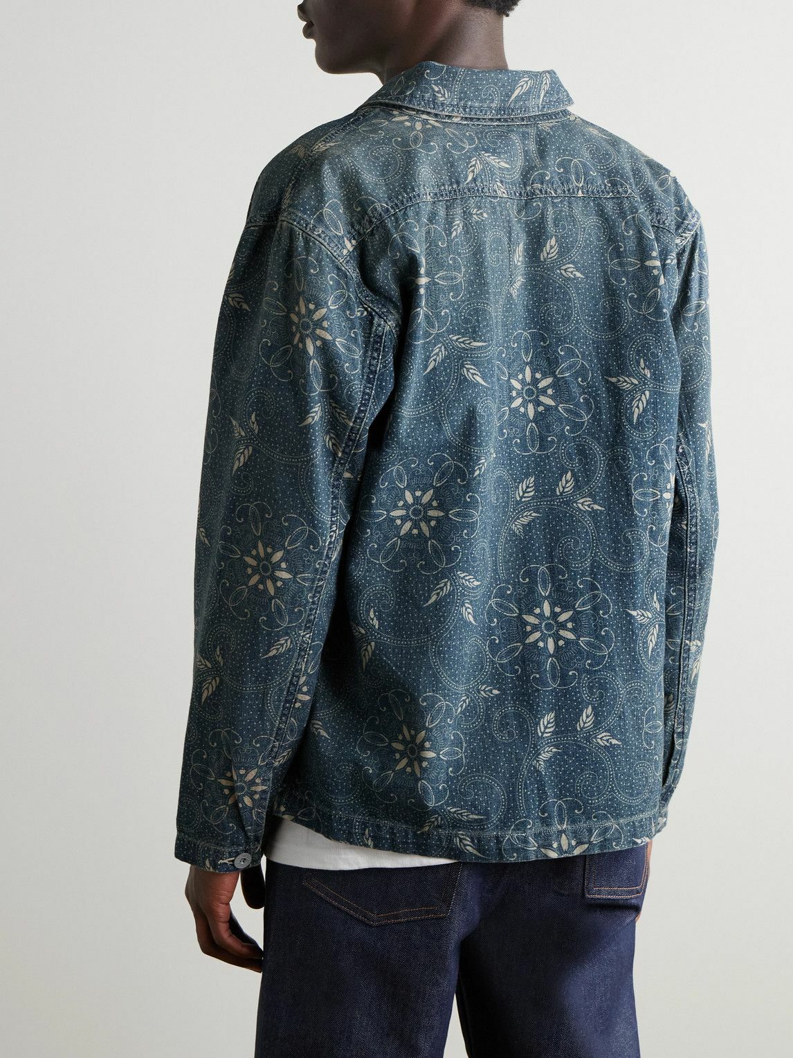 RRL - Wilson Printed Denim Jacket - Blue