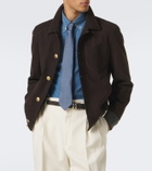 Brunello Cucinelli Cashmere-trimmed leather blouson jacket
