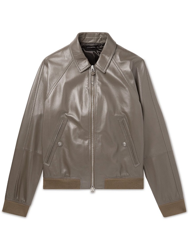 Photo: TOM FORD - Leather Blouson Jacket - Green
