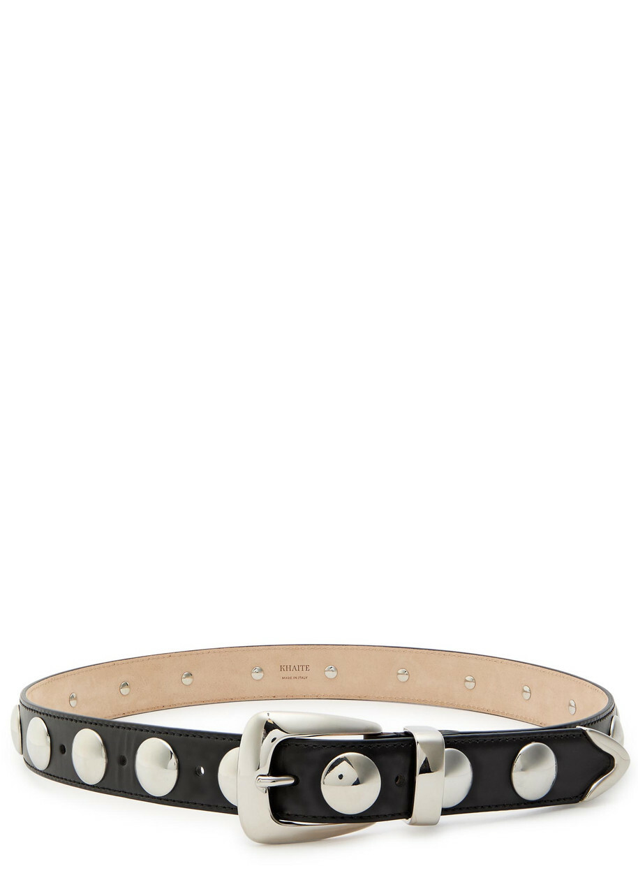Khaite Benny Studded Leather Belt Black